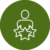 Persona con estrellas de reconocimiento